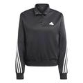 adidas Women's Iconic Wrapping 3-Stripes Snap Track Jacket Top, Black/White, S
