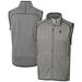 Men's Cutter & Buck Heather Gray Auburn Tigers Alumni Logo Mainsail Sweater Knit Fleece Full-Zip Vest