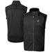 Men's Cutter & Buck Heather Charcoal Kansas Jayhawks Alumni Logo Mainsail Sweater Knit Fleece Full-Zip Vest