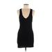 Garner grace Casual Dress - Bodycon Plunge Sleeveless: Black Print Dresses - Women's Size Small