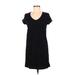 Calvin Klein Casual Dress - Shift Scoop Neck Short sleeves: Black Print Dresses - Women's Size Medium