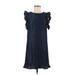 Iris & Ink Casual Dress: Blue Dresses - Women's Size 8