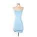 Shein Casual Dress - Bodycon Square Sleeveless: Blue Print Dresses - Women's Size 2