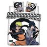 Parure de lit double réversible Naruto et Sasuke - 220 cm x 240 cm