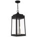 Oslo 3 Light Black Outdoor Pendant Lantern