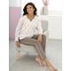 Schlafanzug Gr. 48/50, beige (ecru, grau) Damen Homewear-Sets Pyjamas