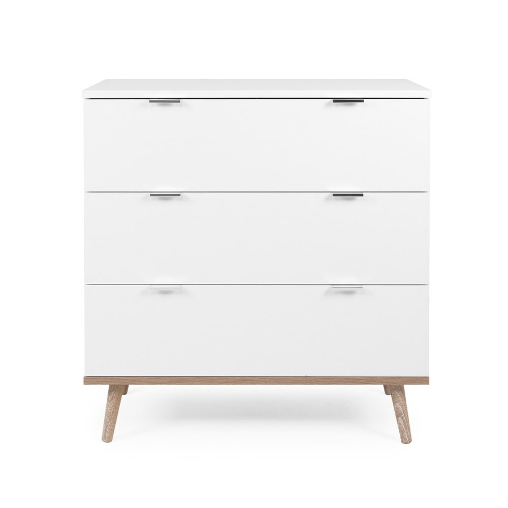 Commode 3 tiroirs L80 x H87 cm - Blanc