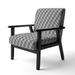 Designart "Monochrome Hexagon Geometric Pattern" Upholstered Modern Accent Chair - Arm Chair