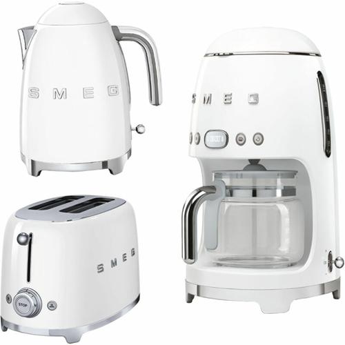 Morning Set Wasserkocher weiß 1,7 Liter + 2-Scheiben Toaster weiß + Filterkaffeemaschine weiß 50´s