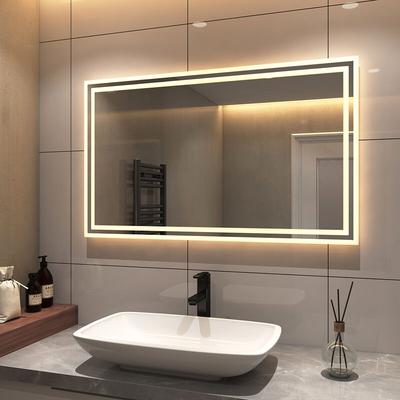 Badspiegel mit Beleuchtung, led Badspiegel mit Druckknopfschalter Beschlagfrei,2