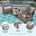 3 Pieces Outdoor Rocking Chairs Set of 2 Patio Furniture Set Bistro Table and Chairs with Thick Cushions