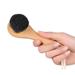 Heldig Manual Facial Cleansing Brush-Bamboo Charcoal Fiber Bristles and Wooden Handle-Skin Cleanser & Scrubber for Applying Face Mask Acne Washing Daily Deep Pore Cleaning