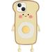 Squishy Case for iPhone 11 Pro Max Case Silicone Cute Camera Lens Protector Design Cartoon Case Soft Rubber Protective Cover for Girls Women (Toast with Egg iPhone 11 Pro Max)