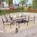 Lark Manor™ Armisha 5-Person Deep Seating Patio Conversation Set w/ Coffee Table /Rust - Resistant in Black | 35.4 H x 74.4 W x 24.8 D in | Wayfair