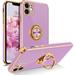 iPhone 11 Case iPhone 11 Phone Case Electroplated iPhone 11 Case with 360Â° Ring Holder Kickstand Soft TPU Car Mount Supported Shockproof Protective Plating iPhone 11 Case Cover Purple