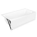 Bootz Hana MauiCast Plus 60 x 32 Porcelain Enamel Alcove Left-Hand Drain Bathtub in White HANA-6032-L-WH