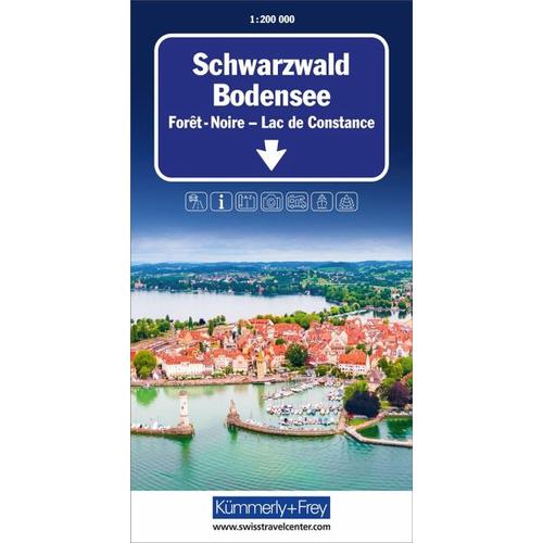 Schwarzwald – Bodensee Strassenkarte 1:200 000
