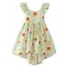 Tosmy Girls Dresses Toddler Summer Sleeveless Girls Flanged Strap Halter Floral Dress Princess Dress Casual Dress Party Dress