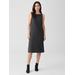 Washable Stretch Crepe Bateau Neck Dress - Black - Eileen Fisher Dresses