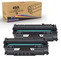 53A 49A Black Toner Cartridge 2 Pack Compatible Replacement for HP 49A Q5949A Q7553A 53A Black Toner Cartridge for HP 1320 P2015 1320tn 1320nw 1320n P2015n P2015d Printer Ink (2 Black)
