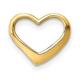 14k Yellow Gold Hearts Charm Slide Pendant, Mini Floating Heart