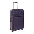 Bordlite Lightweight 4 Wheel Purple Suitcase Soft Luggage Travel Cabin Bag, Easy Roll Suitcase - Purple - Large