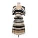 Red Haute Casual Dress: Tan Stripes Dresses - Women's Size Medium