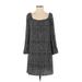 Aqua Casual Dress - Shift: Black Tweed Dresses - Women's Size Small