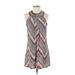 Three Pink Hearts Trixxi Casual Dress - A-Line Crew Neck Sleeveless: Black Chevron/Herringbone Dresses - Women's Size X-Small