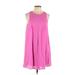 Everly Casual Dress - A-Line Crew Neck Sleeveless: Pink Print Dresses - Women's Size Large