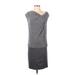 Calvin Klein Casual Dress - DropWaist V Neck Sleeveless: Gray Dresses - Women's Size X-Small