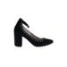 Cole Haan Heels: Pumps Chunky Heel Cocktail Party Black Print Shoes - Women's Size 8 - Almond Toe