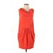 RACHEL Rachel Roy Casual Dress - Sheath Cowl Neck Sleeveless: Orange Print Dresses - Women's Size X-Small