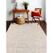 White Rectangle 3'6" x 5'6" Area Rug - Langley Street® Weigel Geometric Handmade Tufted Wool Beige Area Rug Wool | Wayfair
