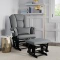 Storkcraft Tuscany Rocking Chair Glider w/ Ottoman Polyester or Polyester Blend in Gray | Wayfair 06554-58B