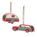 Melrose International No Pattern Hanging Figurine Ornament Wood in Brown/Green/Red | 2.25 H x 4.5 W x 1.25 D in | Wayfair 87525