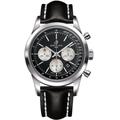 Breitling Watch Transocean Chronograph Leather Tang Type - Black