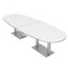 Skutchi Designs, Inc. 12 Person Oval Boat Shape Modular Conference Table w/ Metal Bases Wood/Metal in White | 29 H x 143 W x 45 D in | Wayfair