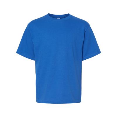 M&O MO4850 Youth Gold Soft Touch T-Shirt in Royal Blue size Large | Cotton 4850