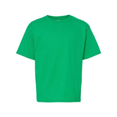 M&O MO4850 Youth Gold Soft Touch T-Shirt in Irish Green size XS | Cotton 4850