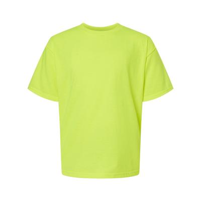 M&O MO4850 Youth Gold Soft Touch T-Shirt in Safety Green size Medium | Cotton 4850