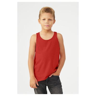 Bella + Canvas 3480Y Youth Jersey Tank Top in Red size Medium | Cotton B3480Y