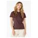 Bella + Canvas 6400CVC Women's Relaxed Heather CVC Short-Sleeve T-Shirt in Maroon size Medium | Ringspun Cotton B6400CVC