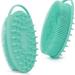 Silicone Body Brush Upgrade 2 in 1 Bath and Shampoo Brush Body Scrubber for Use in Shower Bath Body Brush for Shower Body Scrub for Women and Men (Sage Green)