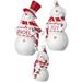 The Holiday Aisle® 9.2" Resin Peppermint Snowman Family Set of 3 Resin in Red/White | 9.2 H x 5 W x 3.75 D in | Wayfair