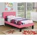 Red Barrel Studio® Tufted Panel Bed Upholstered/Faux leather in Pink/Black | 36 H x 56 W x 80 D in | Wayfair B1F544C7839A4528801D76D589ACBC5D