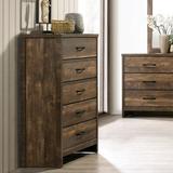 Loon Peak® Eunique 46.88" Height Wood 5-Drawer Chest Wood in Brown | 46.88 H x 31.5 W x 15.5 D in | Wayfair 8C44D254EA164A8BBF14F43163C70310