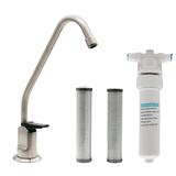 Westbrass CO128-07 8 Touch-Flo Style Pure Cold Water Dispenser Faucet Kit with Under Sink In-line Filter Unit and 2-Pack Replacement Cartridges Satin Nickel