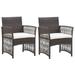 Dcenta 2 Piece Garden Chairs with Cushion Set Brown Poly Rattan Patio Armchairs Outdoor Dining Chair for Backyard Lawn Balcony Outdoor Furniture 21.9 x 22.8 x 29.9 Inches (W x D x H)