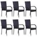 Dcenta 6 Piece Garden Chairs Black Poly Rattan Stackable Patio Armchairs Outdoor Dining Chair for Backyard Lawn Balcony Outdoor Furniture 21.9 x 21.1 x 37.4 Inches (W x D x H)
